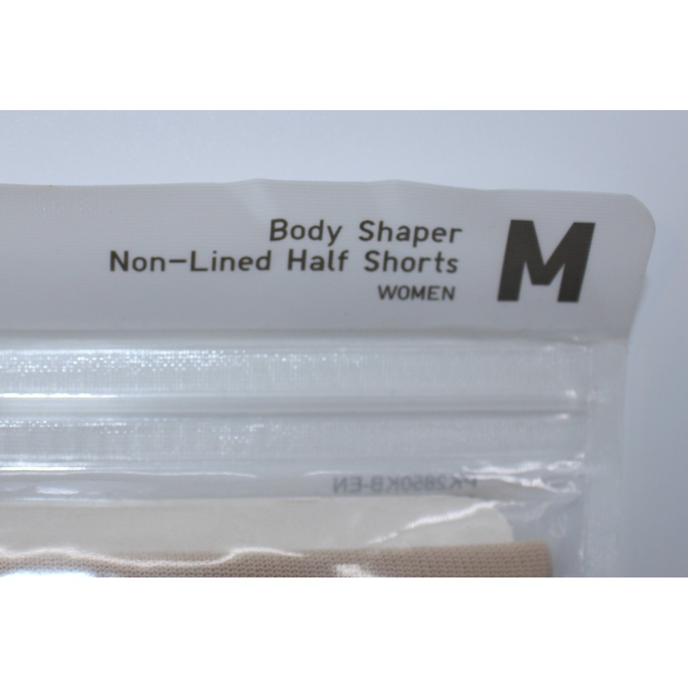Uniqlo Body Shaper Non-Lined Half Shorts Beige Regular Rise Shapewear Medium - Picture 3 of 5
